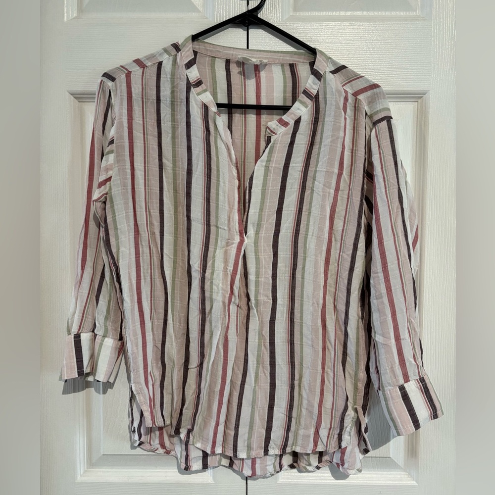 The Loft Outlet Striped Lightweight Shirt Blouse